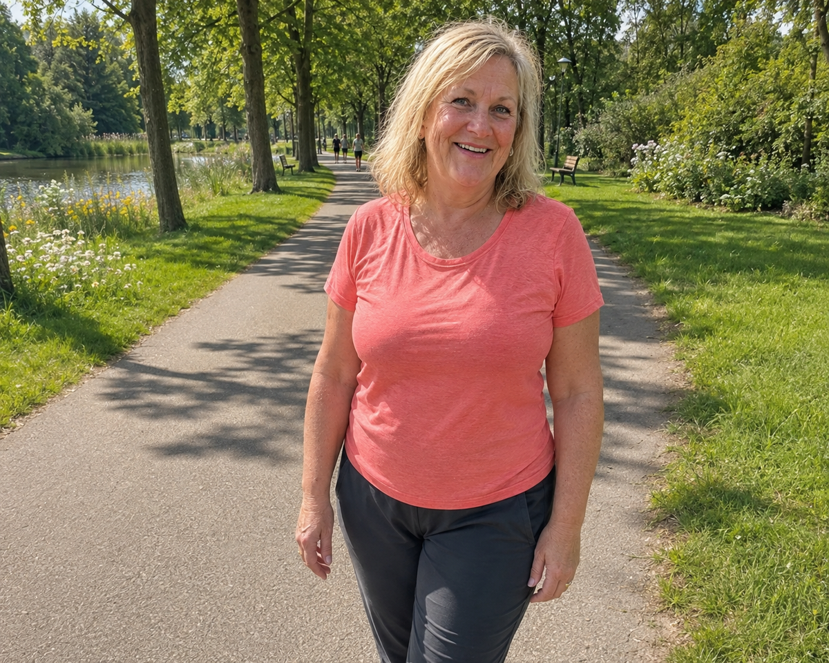 Jessica zit op een muurtje